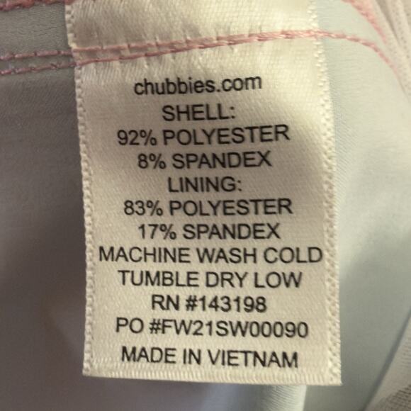 Chubbies The On The Horizons Swim Trunks XXL 5.5” Inseam Pink Teal Stripe NWT - Picture 11 of 12